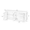 Contemporary Wave Pattern Sideboard Storage Cabinet TV Stand - Natural - Image 3