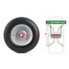 Flat Free Tire And Wheel Assemblies For Riding Lawn Mowers With 3" Hub - Black - Image 3
