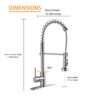 21" Commercial Kitchen Faucet With Dual Function Pull Down Sprayhead In, Stainless Steel - Brushed Nickel - Image 3