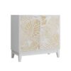 Vintage Carved Buffet Cabinet With Adjustable Shelves, Wooden Decorative Sideboard - White - Image 2