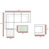 4 Person Outdoor Wicker Seating Set With Cushions, Patio Lounge Group - Gray Mix - Image 3