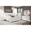 Shaker - Full 5 Pieces Bedroom Set With LED Lighting And Tufted Headboard - White - Image 2