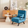 Convertible 5 In 1 Folding Chair Bed With Adjustable Backrest & Pillow Linen For Small Spaces - Blue - Image 2