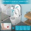 Smart Bidet Toilet Combo With Auto Open & Close, Heated Seat, Foot Sensor Flush, LED Display, Ceramic - White - Image 6