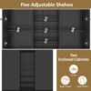 Hall Tree With Bench And 5 Storage Cubbies, Modern Entryway Storage Organizer Cabinet With 4 Doors, 5 Drawers And Adjustable Shelves For Hallway, Entryway, Living Room - Black - Image 9