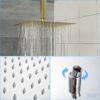 Square Rainfall Shower Head Stainless Steel, Full Body Coverage, Wall / Ceiling Mount Luxury Bathroom Fixture - Gold - Image 3