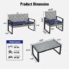 4 Piece Patio Furniture Set With Gray Acacia Wood Table Top - White - Image 3