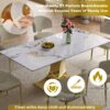 Modern Rectangular Dining Table For 6 - 8, Plated Hourglass Base, Sintered Stone Top - Gold / White - Image 7