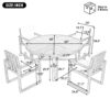 5 Piece Outdoor Patio Dining Set With 4 Armchairs And Table - Beige - Image 3