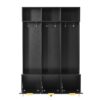 Modern Large Storage Hall Tree With Bench, Luxurious Coat Rack With 6 Hooks And Legs For Entryway, Living Room - Black / Gold - Image 11
