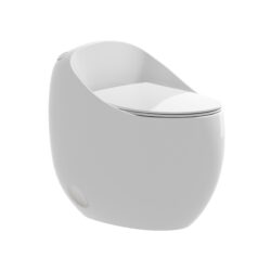 Modern Egg Shape Toilet 1.28 Gpf Single Flush Ceramic - White
