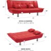 Lionel - Sofa Bed - Red - Image 5