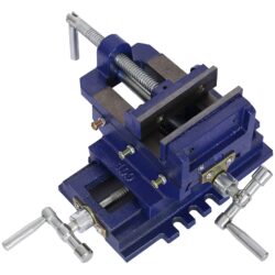 Heavy Duty 4" Cross Slide Vise, Drill Press Metal Milling X - Y, Blue Steel Benchtop Clamp - Blue