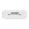 Modern High Glossy Rectangle Coffee Table, Accent Furniture With 16 Color LED Lights For Living Room - White - Image 6