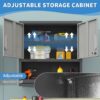 Metal Wall Mounted Tool Storage Cabinet With Locking Door, 1 Shelf, Metal - White - Image 6