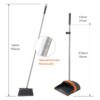Efficient Home Cleaning Combo Broom And Dustpan Set With Long Handle Sturdy Design - Orange - Image 3