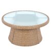 10 Piece Outdoor Sectional Half Round Patio Rattan Sofa Set, Wicker Conversation Furniture Set For Free Combination - White - Image 25