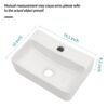 Modern Ceramic Rectangular Wall Mount Bathroom Sink With Single Faucet Hole - White - Image 2