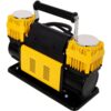 Heavy Duty 12V Dual Cylinder Air Compressor, Tire Inflator With Gauge - Yellow / Black - Image 7