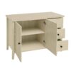 Modern 2 Door 3 Drawer Storage Cabinet, Buffet Cabinet With 2 Embossed Door For Living Room, Kitchen, Entryway - Natural - Image 15