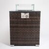 Propane Gas Fire Pit Table, 50000 Btu Square Fire Pit, Tile Tabletop With Beautiful Wicker Base For Outside Patio Deck Garden Courtyard - Espresso - Image 3
