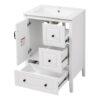Retro Bathroom Vanity With Sink, Soft Closing Cabinet & Drawers - White - Image 17