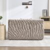 Chenille Interior Lazy Sofa Chaise Longue Armchair With Pillows And Armrests - Khaki - Image 13
