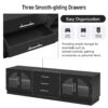 Modern Minimalist TV Stand For TVs Up To 75", Entertainment Center Media Console Cabinet With Adjustable Shelves - Black - Image 8