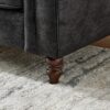 Chesterfield 3 And 2 Seater Sofa Set, High Tech Fabric, Roll Armrest, Upholstered Mid Century Modern Couch - Black - Image 15