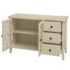 Hollowed Out Cabinet With 2 Door 3 Drawers, American Furniture, Suitable For Bedroom, Living Room, Study - Natural - Image 17