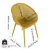 2 Piece Durable Single Chair With Mesh Hollow Out Design -Yellowish Brown - Image 6