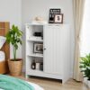 Classic Freestanding Bathroom And Kitchen Storage Cabinet With Adjustable Shelves - White - Image 2