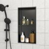 13" X 25" Stainless Steel Shower Niche Double Shelf With Corrosion Resistance - Gunmetal Black - Image 5