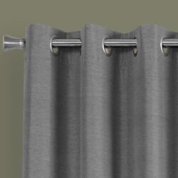 2 Pieces Set, Curtain Panel, 100% Blackout, Grommet, Contemporary & Modern - Gray
