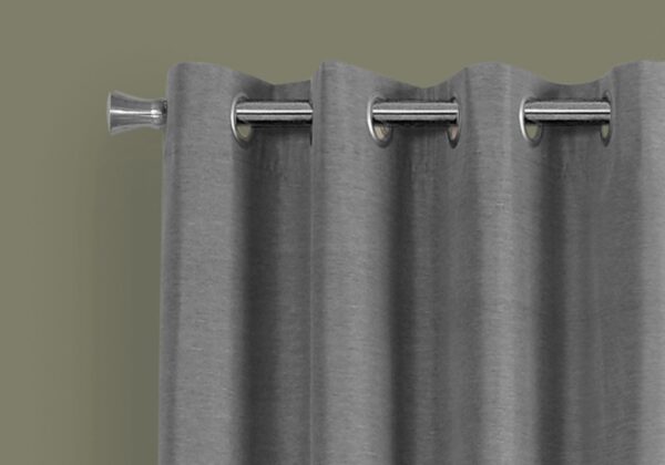 2 Pieces Set, Curtain Panel, 100% Blackout, Grommet, Contemporary & Modern - Gray