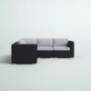 Luxurious Wicker Patio Sectional With Weather Resistant Sunbrella Cushions - Black - Image 5