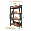 Bakers Rack Storage Shelves 4 Level Mental And Wooden Kitchen Shelves, Kitchen Organizers And Storage, For Garage, Pantry, Bathroom, Closet - Black / Black Brown - Image 3
