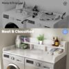 Washer Dryer Countertop Organizer, Double Layer Wooden Laundry Shelf Topper With Edge For Storage - White - Image 4
