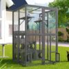 Outdoor Cat House With Shelves And Weather Protection, Removable Wood Boxes - Gray - Image 2