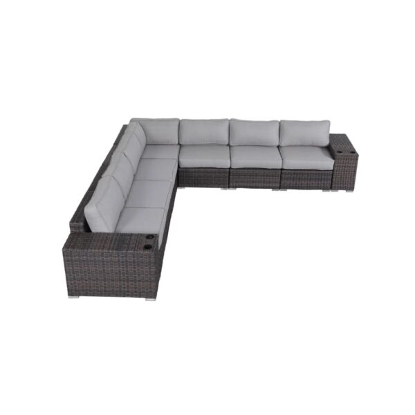Premium Outdoor Lounge Set With Cushions - Gray Mix