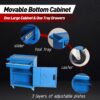 Tool Chest, 5 Drawer Rolling Tool Storage Cabinet With Detachable Top Tool Box, Liner, Universal Lockable Wheels - Blue - Image 4