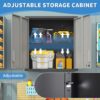 Metal Wall Mounted Tool Storage Cabinet With Locking Door, Adjustable Shelf, Metal - Silver - Image 7
