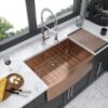 Farmhouse Sink 36" Stainless Steel 16 Gauge Apron Front Kitchen Sink - Rose Gold - Image 2