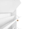 Multifunctional Tipping Bucket Shoe Cabinet With Storage Shelf & 6 Flip Drawers, Large Hall Tree With Tempered Glass Doors, Foyer Cabinet With 4 Hooks For Hallway - White - Image 18