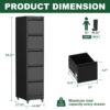 Heavy Duty Metal 5 Drawer Vertical File Cabinet With Lock And Wheels For Home Office - Brushed Nickel - Image 3