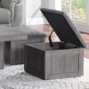 Moseberg - Coffee Table With Storage Stools - Light Gray - Image 4