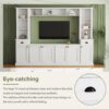 Minimalist - Entertainment Wall Unit Set With Bridge For TVs Up To 75", Ample Storage Space TV Stand With Adjustable Shelves - White - Image 7