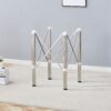 Simple Silver Stainless Steel Folding Table Frame Multifunctional Space Saving Design.Separate Folding Table Legs That Can Be Paired With Various Sizes And Styles Of Tabletops - Silver - Image 2