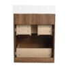 Modern Freestanding Bathroom Vanity With Single Undermount Sink And Double Drawers - Brown - Image 13