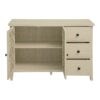 Hollowed Out Cabinet With 2 Door 3 Drawers, American Furniture, Suitable For Bedroom, Living Room, Study - Natural - Image 15